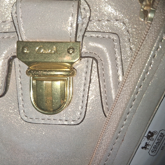 Coach Shimmering Cream Shoulder Bag - Picture 2 of 12